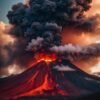 Volcan en erupción - Anonimo
