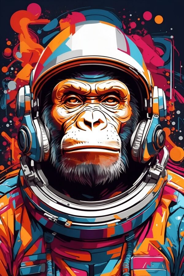 Chimpancé cosmonauta - Anonimo