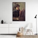 Autorretrato con sombrero de fieltro oscuro en el caballete - Vincent van Gogh