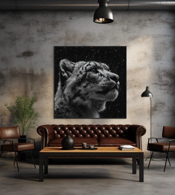 ATAI0218 Retrato en blanco y negro de un leopardo de las nieves_ATAI