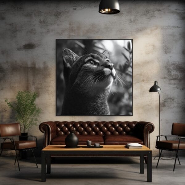 Imagen elegante en blanco y negro de un puma_ATAI