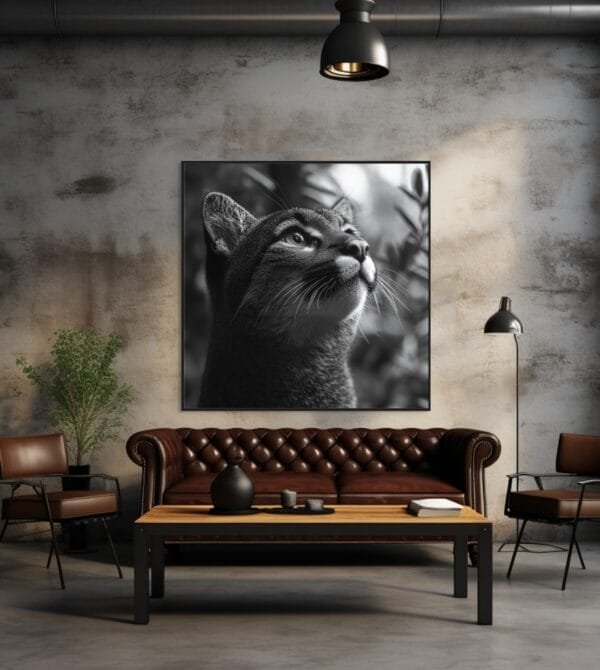 Imagen elegante en blanco y negro de un puma_ATAI
