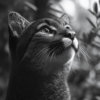 Imagen elegante en blanco y negro de un puma_ATAI