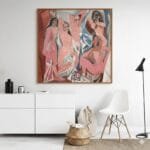 Las señoritas de aviñón - Pablo Picasso, 48x48, Marco Madera