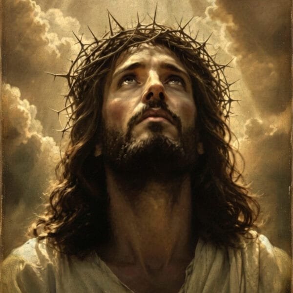 Cristo con la Mirada al Cielo, arte sin mockup