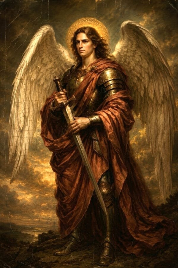 Arcángel Miguel con Espada, arte sin mockup