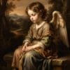 Pequeño Ángel en Contemplación, arte sin mockup