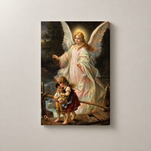 Ángel Protector de los Niños, cuadro vertical en canvas