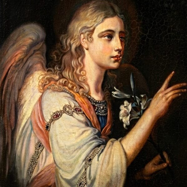 Ángel con Lirios Blancos, arte sin mockup