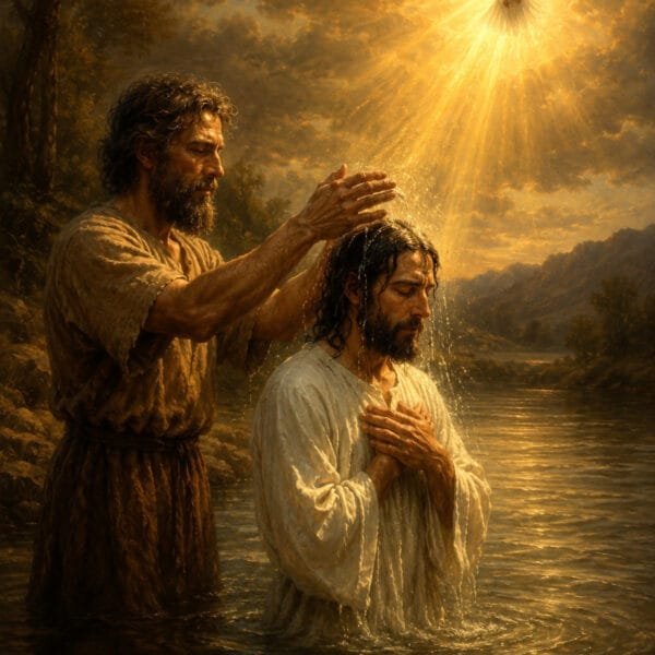El Bautismo de Jesús en el Jordán, arte sin mockup