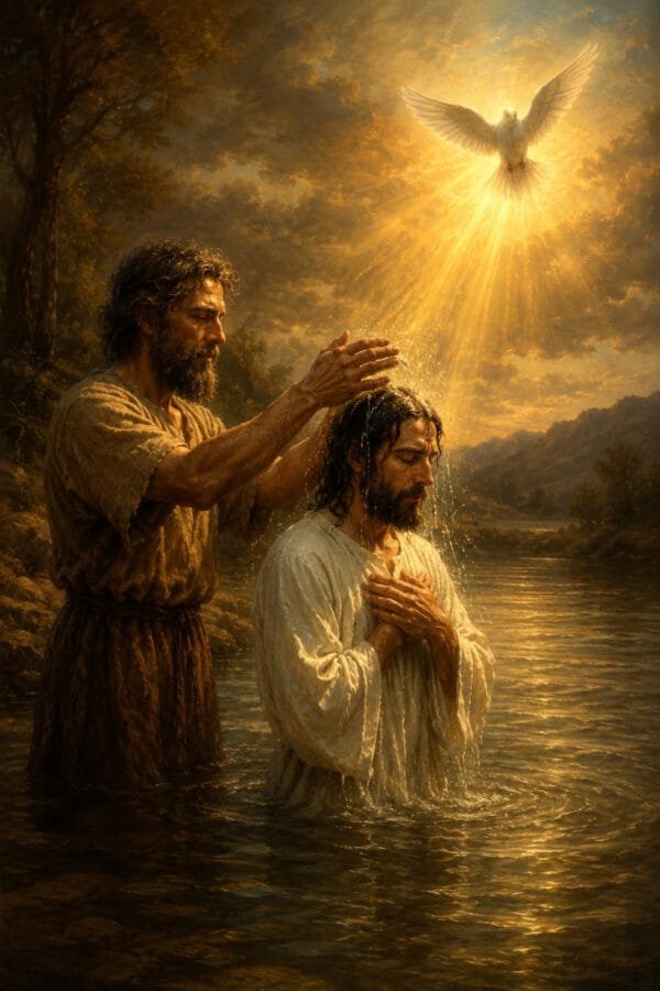 El Bautismo de Jesús en el Jordán, arte sin mockup
