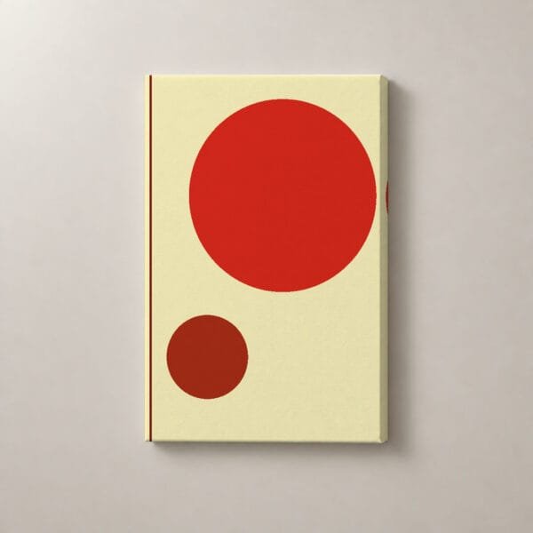 Órbitas Rojas, cuadro vertical en canvas
