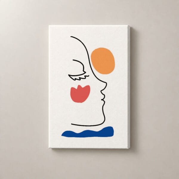 Perfil bajo el Sol, cuadro vertical en canvas