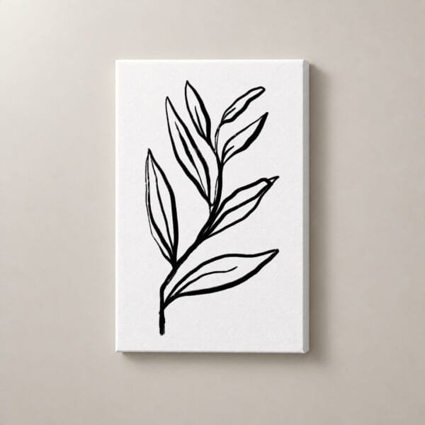 Hoja Esencial — mockup Hoja Esencial, cuadro vertical en canvas