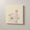 Cisne en Reposo, cuadro cuadrado en canvas