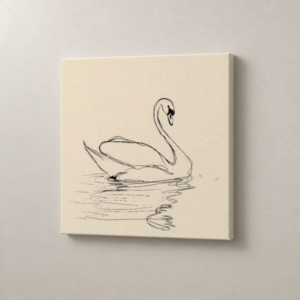 Cisne en Reposo — mockup Cisne en Reposo, cuadro cuadrado en canvas