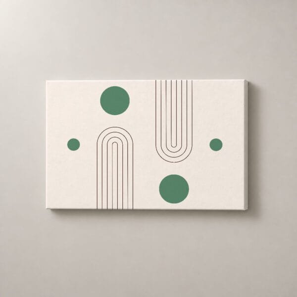 Órbitas Verdes — mockup Órbitas Verdes, cuadro horizontal en canvas
