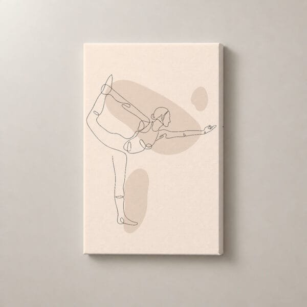 Equilibrio en un Trazo, cuadro vertical en canvas