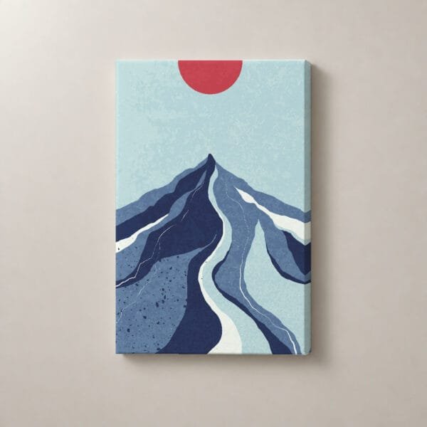 Cumbre bajo el Sol Rojo, cuadro vertical en canvas