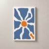 Sol entre Formas Azules, cuadro vertical en canvas