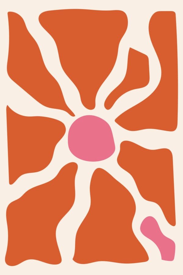 Sol entre Formas Coral, arte sin mockup