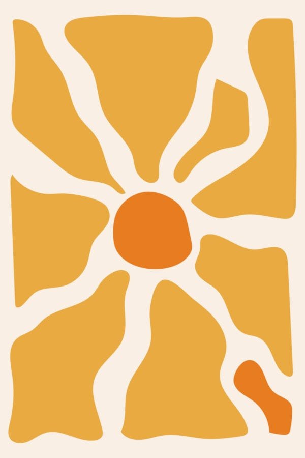 Sol entre Formas Doradas, arte sin mockup
