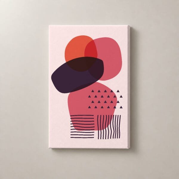 Formas en Diálogo — mockup Formas en Diálogo, cuadro vertical en canvas