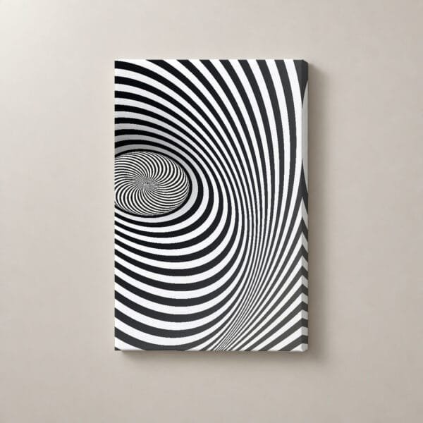 Espiral Hipnótica — mockup Espiral Hipnótica, cuadro vertical en canvas