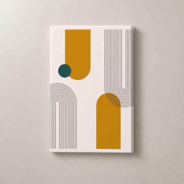Senderos Mostaza, cuadro vertical en canvas