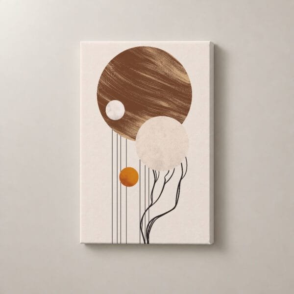 Órbitas Botánicas — mockup Órbitas Botánicas, cuadro vertical en canvas