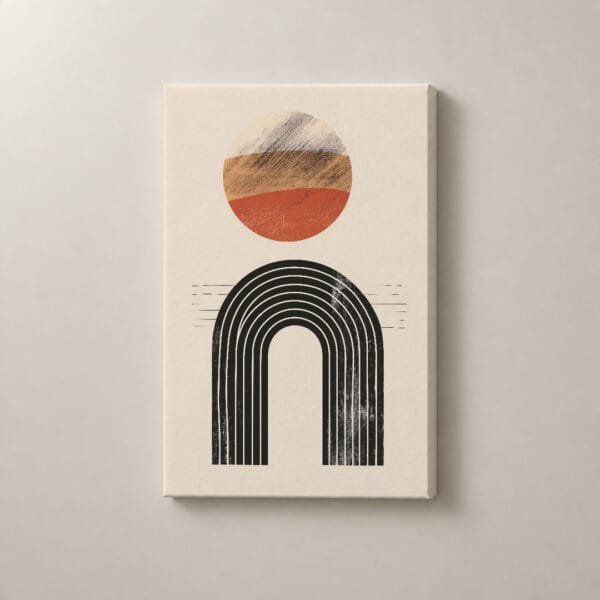 Horizonte Circular, cuadro vertical en canvas