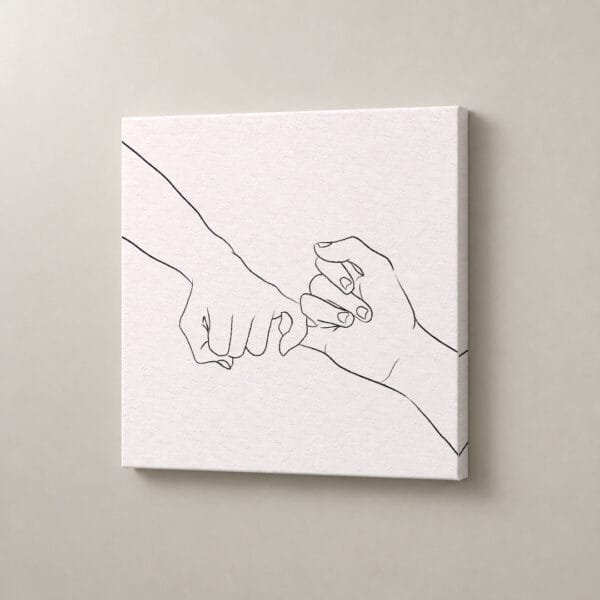 Promesa en Tinta, cuadro cuadrado en canvas