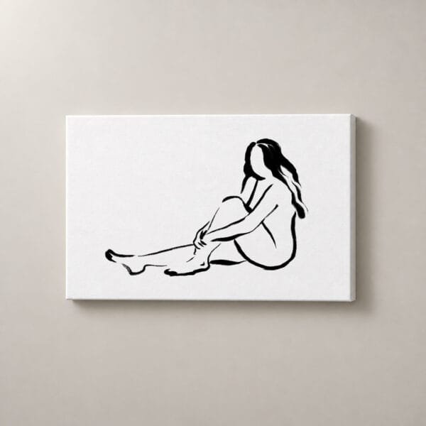 Quietud Femenina — mockup Quietud Femenina, cuadro horizontal en canvas