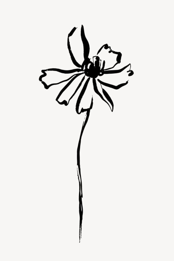 Flor en un Trazo, arte sin mockup