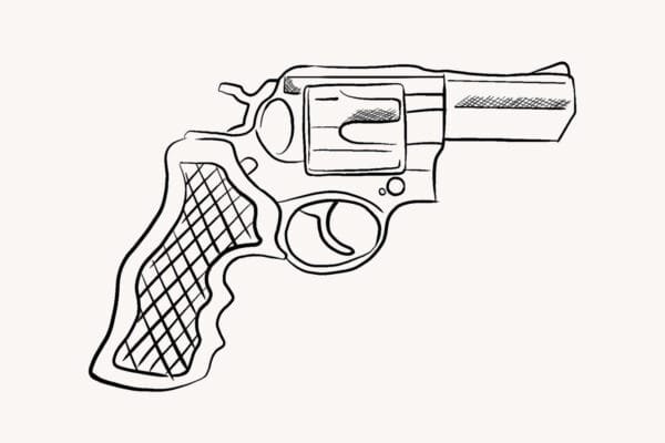 Revólver en Tinta, arte sin mockup