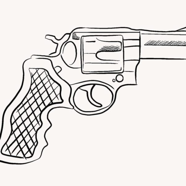 Revólver en Tinta, arte sin mockup