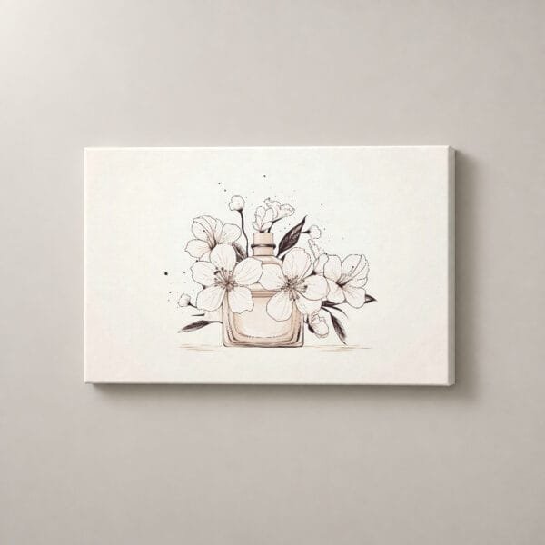 Esencia Floral — mockup Esencia Floral, cuadro horizontal en canvas