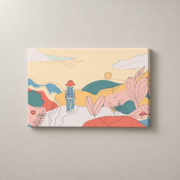 Camino de Ensueño — mockup Camino de Ensueño, cuadro horizontal en canvas
