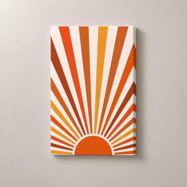 Amanecer Radiante, cuadro vertical en canvas