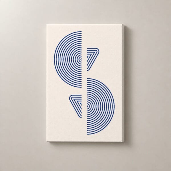 Cadencia Azul, cuadro vertical en canvas