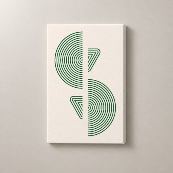 Cadencia Verde, cuadro vertical en canvas