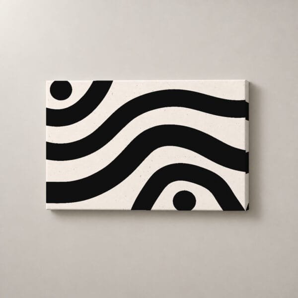 Ondas en Contraste — mockup Ondas en Contraste, cuadro horizontal en canvas