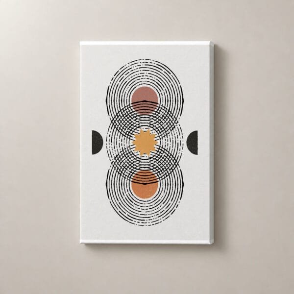 Resonancia Circular, cuadro vertical en canvas