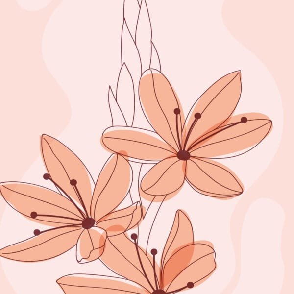 Flores de Durazno, arte sin mockup