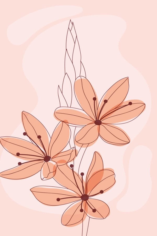 Flores de Durazno, arte sin mockup