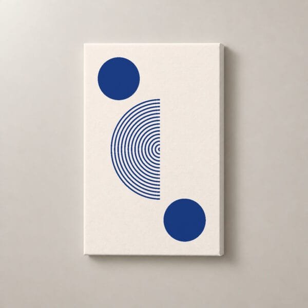 Diálogo Azul, cuadro vertical en canvas