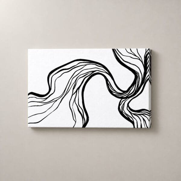 Río de Trazos — mockup Río de Trazos, cuadro horizontal en canvas
