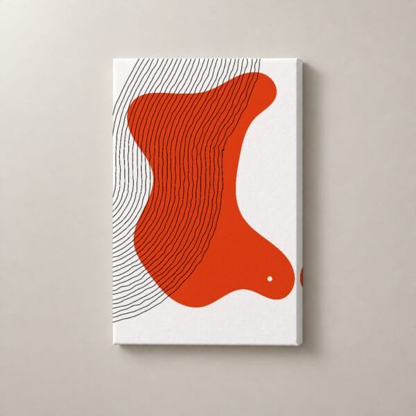 Ondas de Fuego, cuadro vertical en canvas