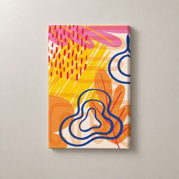 Fiesta de Trazos, cuadro vertical en canvas