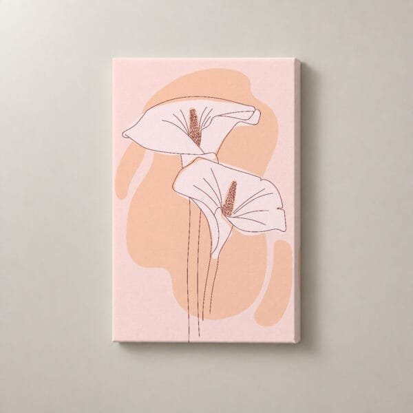 Flores de Seda, cuadro vertical en canvas